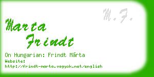marta frindt business card